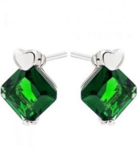 Сережки-гвоздики "Ромб" родіум