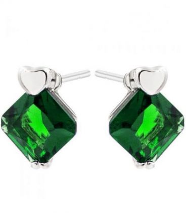 Серьги-гвоздики “Ромб” родиум