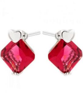 Серьги-гвоздики “Ромб” родиум