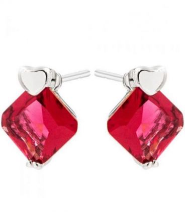 Серьги-гвоздики “Ромб” родиум