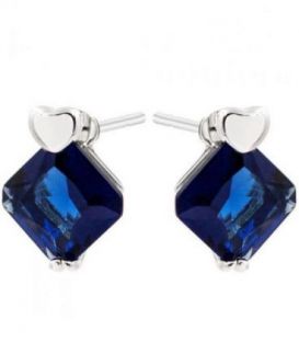 Серьги-гвоздики “Ромб” родиум