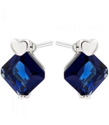 Сережки-гвоздики "Ромб" родіум