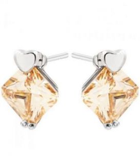 Серьги-гвоздики “Ромб” родиум