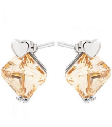 Сережки-гвоздики "Ромб" родіум