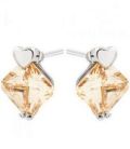 Сережки-гвоздики "Ромб" родіум