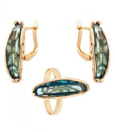 Набір "Око дракона" сережки+кільце