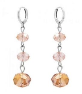 Серьги-подвески из чешского хрусталя родиум