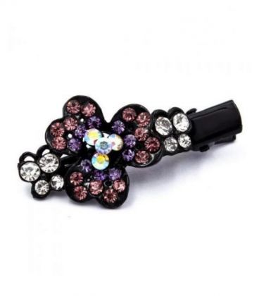 Заколка для волос со стразами “Клевер”