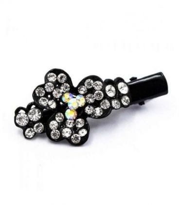 Заколка для волос со стразами “Клевер”