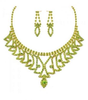 Набір ексклюзивної біжутерії намисто+сережки “Лоза”