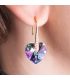 Серьги «Сердца» лим. позолота Swarovski Crystals 3 см
