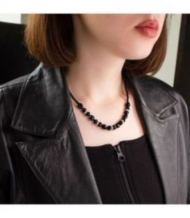 Кольє, чеський кришталь, чорний