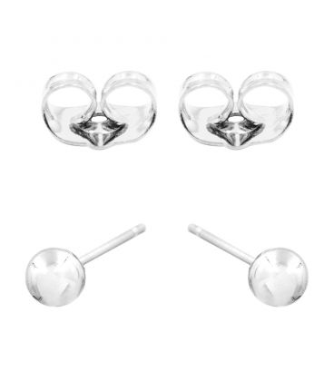 Серьги-гвоздики родий "Металлические шарик 0,5 см" 