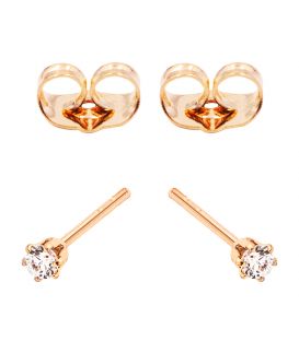 Серьги-гвоздики лимонная позолота "Камень 0,2 в цветке держателе" 