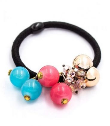 Гумка для волосся з брошкою "Кульки"