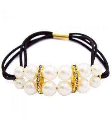 Резинка для волос с жемчужной брошью