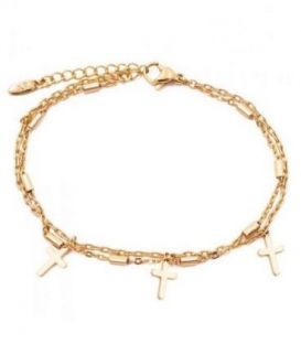 Браслет лимонная позолота с Крестиками 17,5 – 20,5 см