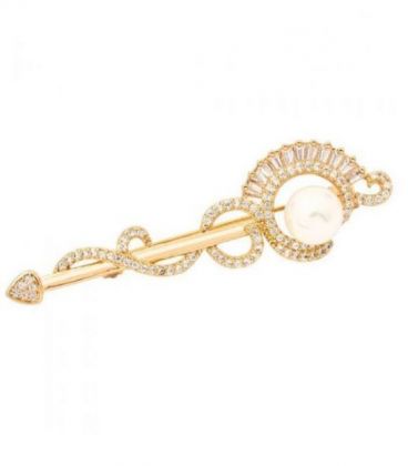 Брошка лимонна позолота "Асклепія"