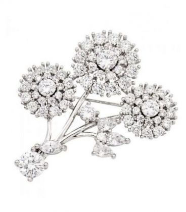 Брошь родий "Цветы"
