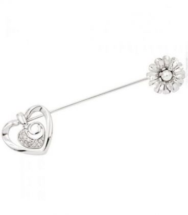 Брошка родій "Квітка із серцем"