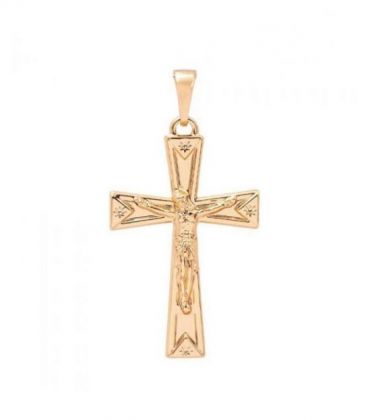 Крестик лимонная позолота, с распятием 3 см