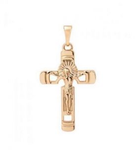 Хрестик лимонна позолота, з розп'яттям 3 см