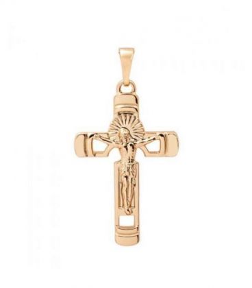 Крестик лимонная позолота, с распятием 3 см