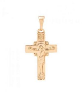 Крестик лимонная позолота, с распятием 3 см