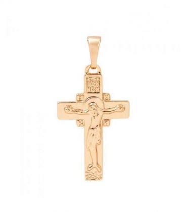 Крестик лимонная позолота, с распятием 3 см