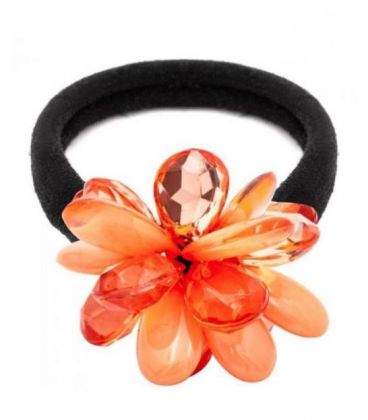 Резинка для волос, тканевая, с бусинами