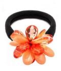 Резинка для волос, тканевая, с бусинами