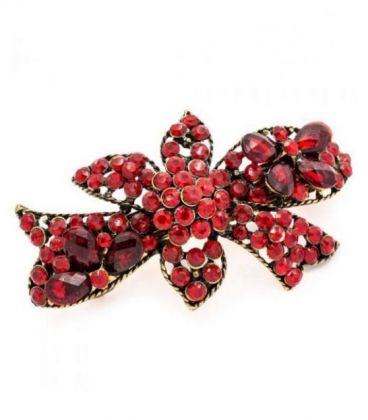 Шпилька для волосся автомат металева зі стразами