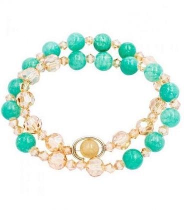 Браслет жіночий із чеського кришталю з камінням під натуріальні.