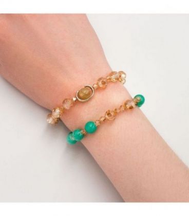 Браслет жіночий із чеського кришталю з камінням під натуріальні.