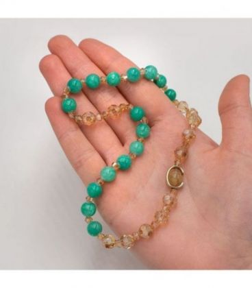 Браслет женский из чешского хрусталя с камнями под натуриальные