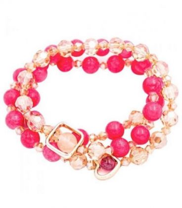 Браслет жіночий із чеського кришталю з камінням під натуріальні.