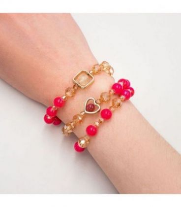 Браслет женский из чешского хрусталя с камнями под натуриальные