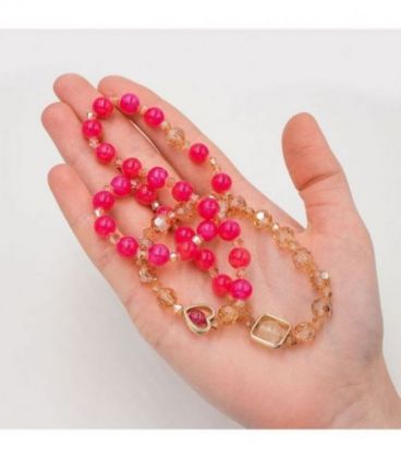 Браслет жіночий із чеського кришталю з камінням під натуріальні.