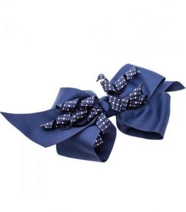 Боковая заколка большая "Бант из лент"