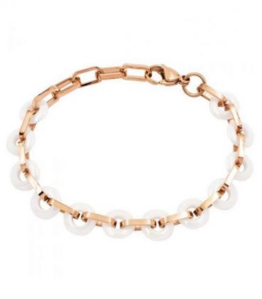 Браслет Xuping позолота, керамический, белые колечки