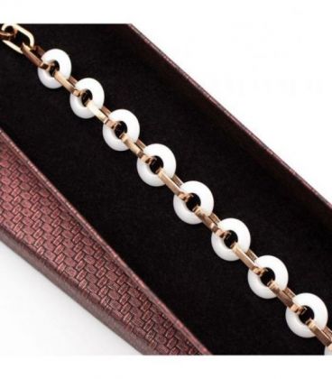 Браслет Xuping позолота, керамический, белые колечки