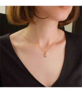 Підвіска "Квітка на контурі серця" лимонна позолота