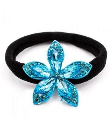 Резинка для волос с яркой брошью, черная