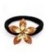 Резинка для волос с яркой брошью, черная