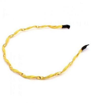 Обруч для волос металлический "Переплет с замшей"