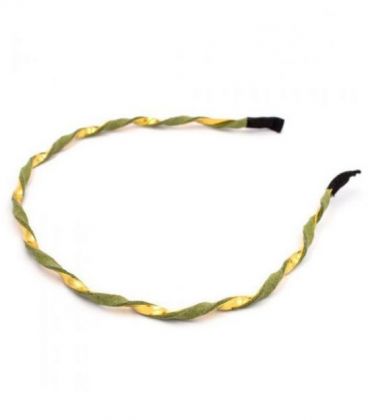 Обруч для волосся металевий "Палітурка із замшею"