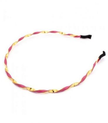 Обруч для волос металлический "Переплет с замшей"