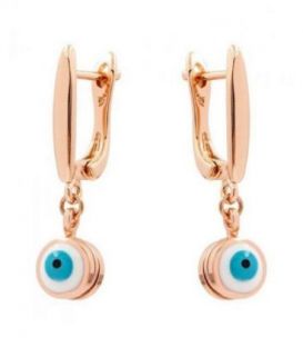 Сережки позолота, подвески "Lucky eye"