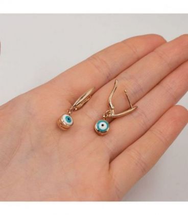 Сережки позолота, подвески "Lucky eye"