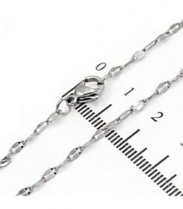 Цепочка родий (сталь) «Овальные прижатые звенья» 0,2/45 см